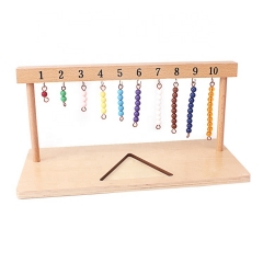 Teaching Digitals Numbers 1-20 Hanger And Color Beads Stairs Wooden Math Toys Kids Montessori Toys