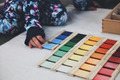 Ayudas de enseñanza de color para bebés, tableta de color de madera Montessori, tercera caja, educación infantil, educación preescolar, juguetes para niños