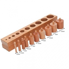 Montessori Knobbed Cylinder Socket Montessori Materials Wooden Cylinders Ladder Blocks Educational Wooden Toy Montessori Education Toy