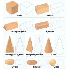 木制蒙特梭利玩具立体图形几何微型套装神秘包数学教育学前儿童学习玩具