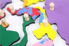 Carte en bois de l'Asie Panneau de plancher Puzzle Montessori Outils d'enseignement des sciences culturelles de la maternelle