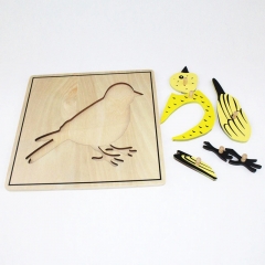 Montessori Matériaux Outils éducatifs Animal Bird Puzzle Jouets Montessori préscolaires pour les tout-petits