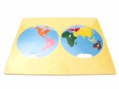 Wooden World Map Panel Floor Puzzle Montessori Cultural Science Teaching Tools Kindergarten Early Learning