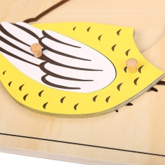 Materiales Montessori Herramientas Educativas Animal Bird Puzzle Preescolar Early Montessori Juguetes para niños pequeños