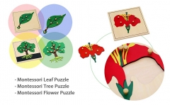 Bebê Educativo Montessori Material de madeira quebra-cabeça flor quebra-cabeça crianças brinquedo divertido