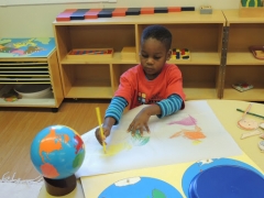 Matériaux de science et de géographie culturelle Montessori Globe continental et papier de sable Globe d'aide à l'éducation précoce Jouets en bois