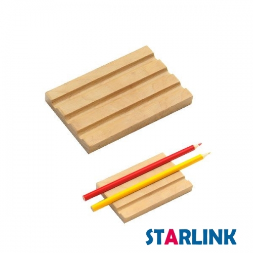 蒙台梭利木制材料3支铅笔支架