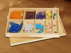 Beechwood Montessori Math Jeux éducatifs jouets pour enfants courte chaîne de perles avec boîte