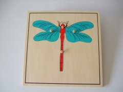 Materiais Montessori Ferramentas educativas Inseto Dragonfly Quebra-cabeça pré-escolar precoce Montessori brinquedos para crianças