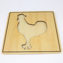 Montessori Materials Educational Tools Animal Rooster Puzzle Preschool Early Montessori Toys for Toddlers