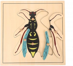 Montessori Materialien Bildungs Werkzeuge Insekten Wasp Puzzle Vorschule Früh Montessori Spielzeug für Kleinkinder