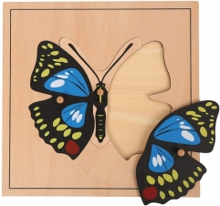蒙特梭利材料教育工具昆虫蝴蝶拼图学前早期蒙特梭利幼儿玩具