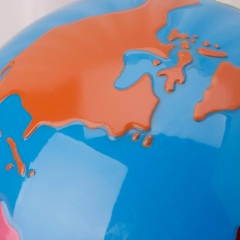 Matériaux de science et de géographie culturelle Montessori Globe continental et papier de sable Globe d'aide à l'éducation précoce Jouets en bois