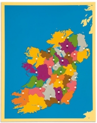 Деревянная панель для карт Ирландии, напольная головоломка Монтессори, инструменты для обучения культурным наукам, детский сад, раннее обучение