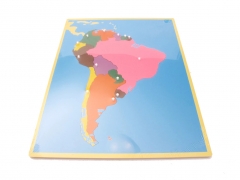 Painel de madeira do mapa da América do Sul Quebra-cabeça Montessori ferramentas de ensino de ciência cultural jardim de infância aprendizagem precoce