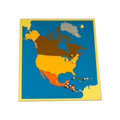 Carte en bois de l'Amérique du Nord Puzzle de plancher Montessori Outils d'enseignement des sciences culturelles de la maternelle