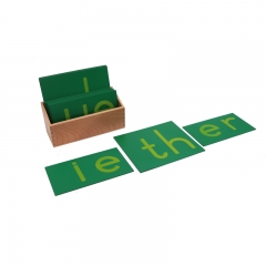 Alfabeto carta lija doble letras cursiva con caja
