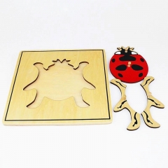 Montessori Materials Educational Tools Insect Ladybug Puzzle Preschool Early Montessori Toys for Toddlers