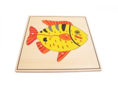 蒙特梭利材料教育工具动物鱼拼图学前早期蒙特梭利幼儿玩具