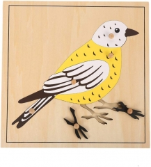 Materiales Montessori Herramientas Educativas Animal Bird Puzzle Preescolar Early Montessori Juguetes para niños pequeños