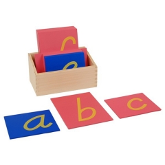 Juego de materiales de madera de alfabeto con letras de lija y aprendizaje de idiomas