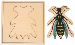 Montessori Materials Educational Tools Insect Wasp Puzzle Preschool Early Montessori Toys para Toddlers