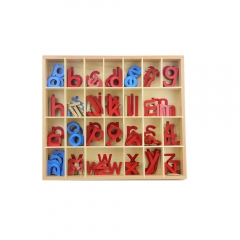Деревянная маленькая подвижная коробка алфавита развивающие игрушки для детей звук