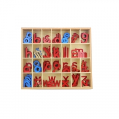 Wood Small Movable Alphabet Box Educational Alphabet Toys For Kids Sound