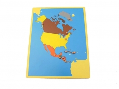 Wooden North America Map Panel Floor Puzzle Montessori Cultural Science Teaching Tools Kindergarten Early Learning