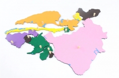 Carte en bois de l'Amérique du Sud Panneau de plancher Puzzle Montessori Outils d'enseignement des sciences culturelles de la maternelle