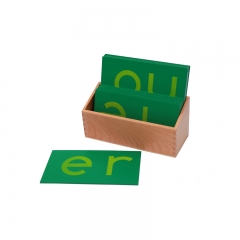 Alfabeto carta lija doble letras cursiva con caja