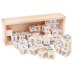 Montessori Material Holz Alphabet Würfel mit Box Holz Lernen Spielzeug Für Kinder