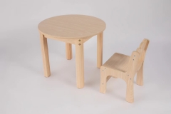 Muebles de guardería mesa de estudio de madera para niños mesa redonda de madera