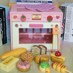 Ensemble de cuisine en bois pour enfants, jeu de rôle en bois Simulation ensemble de four à micro-ondes Jouets