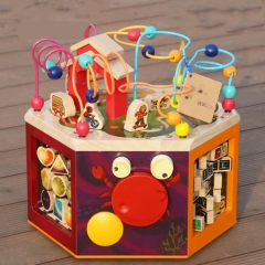 Multi-fonction en bois activité cube jouets éducatifs enfants forme match perle labyrinthe boîte jouets pour enfants