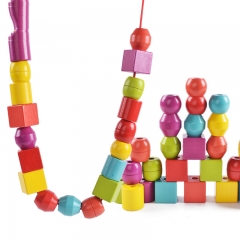 Holz Bunte Jumbo Schnürung Perlen Form Bespannen Block Sorter Pädagogisches Spielzeug für Kinder