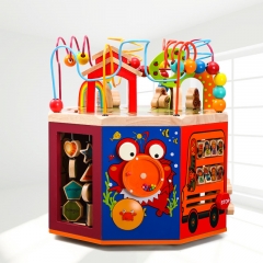 多功能木制活动立方体玩具益智儿童形状火柴珠迷宫盒儿童玩具