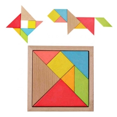 Tangram puzzle Kinder Pädagogisches Spielzeug Bunte Holz Gehirn Training Geometrie Tangram Puzzle
