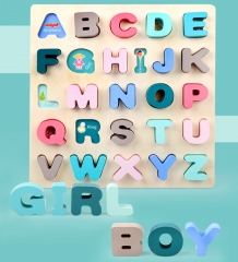 Holz Macaron Farbe Frühen Lernen Jigsaw Alphabet Anzahl Puzzle Holz Spielzeug Montessori