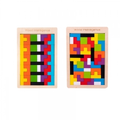 Tangram rompecabezas para niños juguete educativo colorido de madera de entrenamiento cerebral Geometría Tangram Puzzle