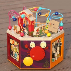 Multi-fonction en bois activité cube jouets éducatifs enfants forme match perle labyrinthe boîte jouets pour enfants