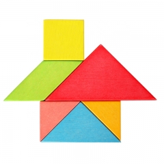 Tangram puzzle Kinder Pädagogisches Spielzeug Bunte Holz Gehirn Training Geometrie Tangram Puzzle