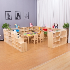 High Quality Children Furniture Sets Toys Storage Wooden Cabinet Montessori Wooden Cabinet