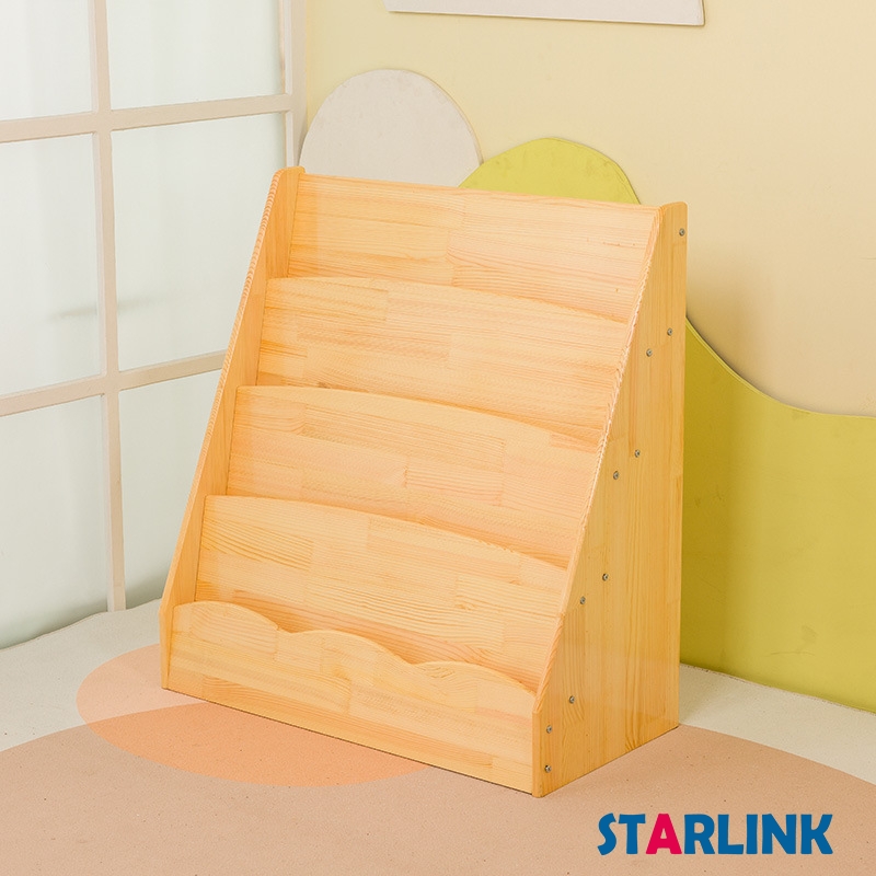 Eco Friendly Kids Wooden Shelf Children Bookshelf Daycare Wooden Storage