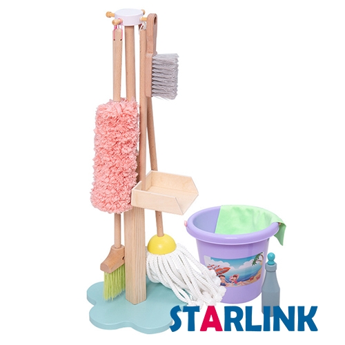 木制儿童家用玩具扫帚簸dust清洁套装儿童清洁玩具套装迷你拖把清洁车