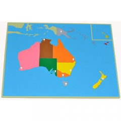 Carte en bois de l'Australie Panneau de plancher Puzzle Montessori Outils d'enseignement des sciences culturelles de la maternelle