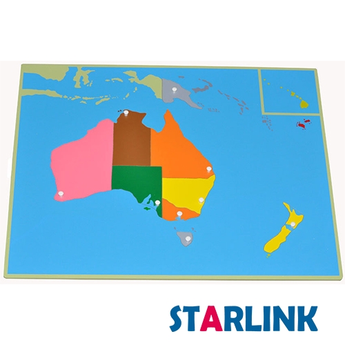 Holz Australien Karte Panel Boden Puzzle Montessori Kulturellen Wissenschaft Lehre Werkzeuge Kindergarten Frühen Lernen