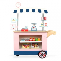 Carro de caramelos educativo para niños, carrito de conveniencia para niños, carrito de madera para juegos de rol, juguetes para niños