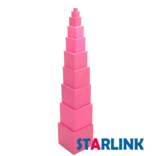 Montessori materiais de ensino de educação infantil sensorial brinquedos educativos de madeira rosa torre rosa torre torre marrom escada