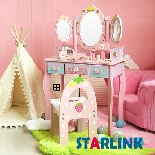 Children's Simulation Wooden Dresser Dressing Table Play House Girl Toy Wooden Children's Dressing Table Toy